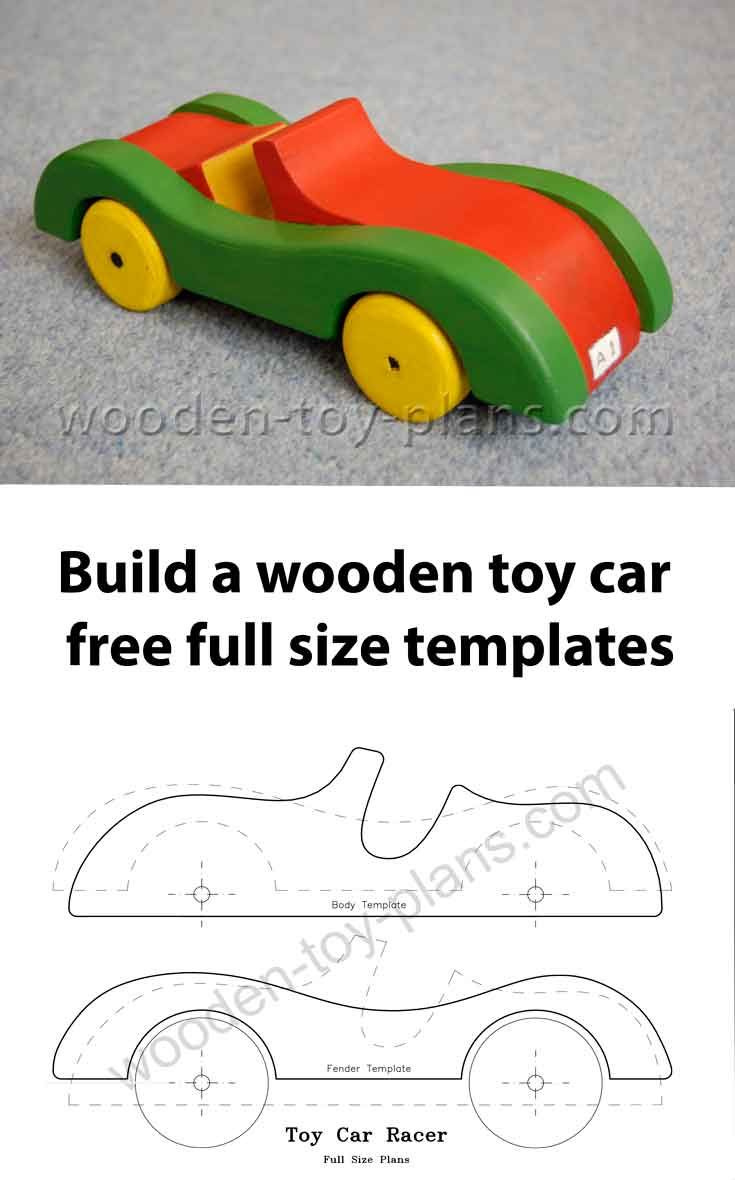Toy Car Plans Free Pattern Instant Pdf Download Single Seat Racing Car in Free Wooden Toy Plans Printable