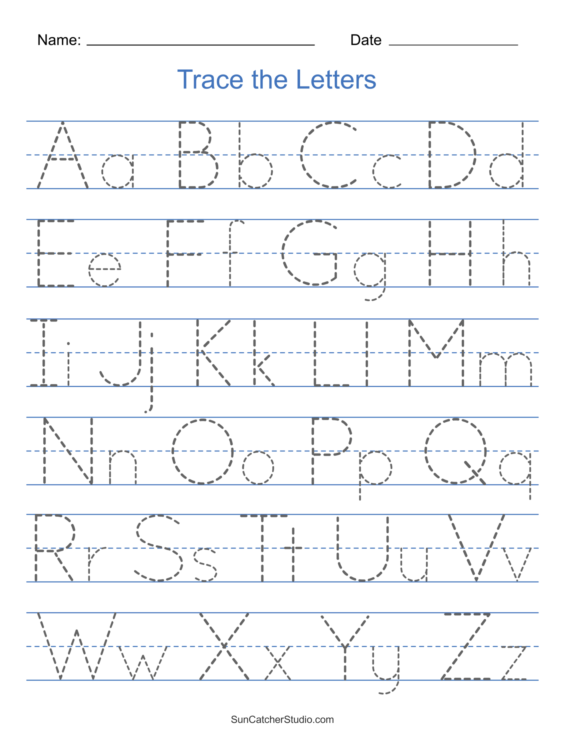Tracing Alphabet Letters (Printable Handwriting Worksheets) – Diy pertaining to Free Printable Alphabet Tracing Worksheets For Kindergarten