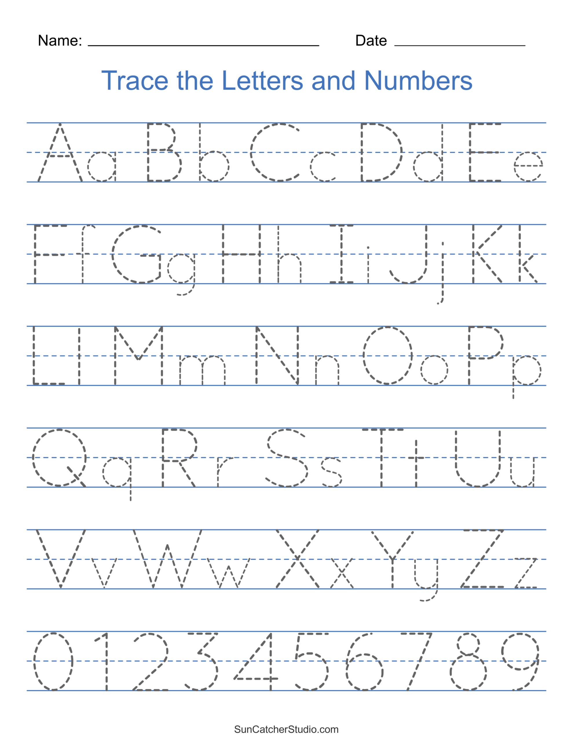 Tracing Alphabet Letters (Printable Handwriting Worksheets) – Free intended for Free Printable Tracing Alphabet Worksheets