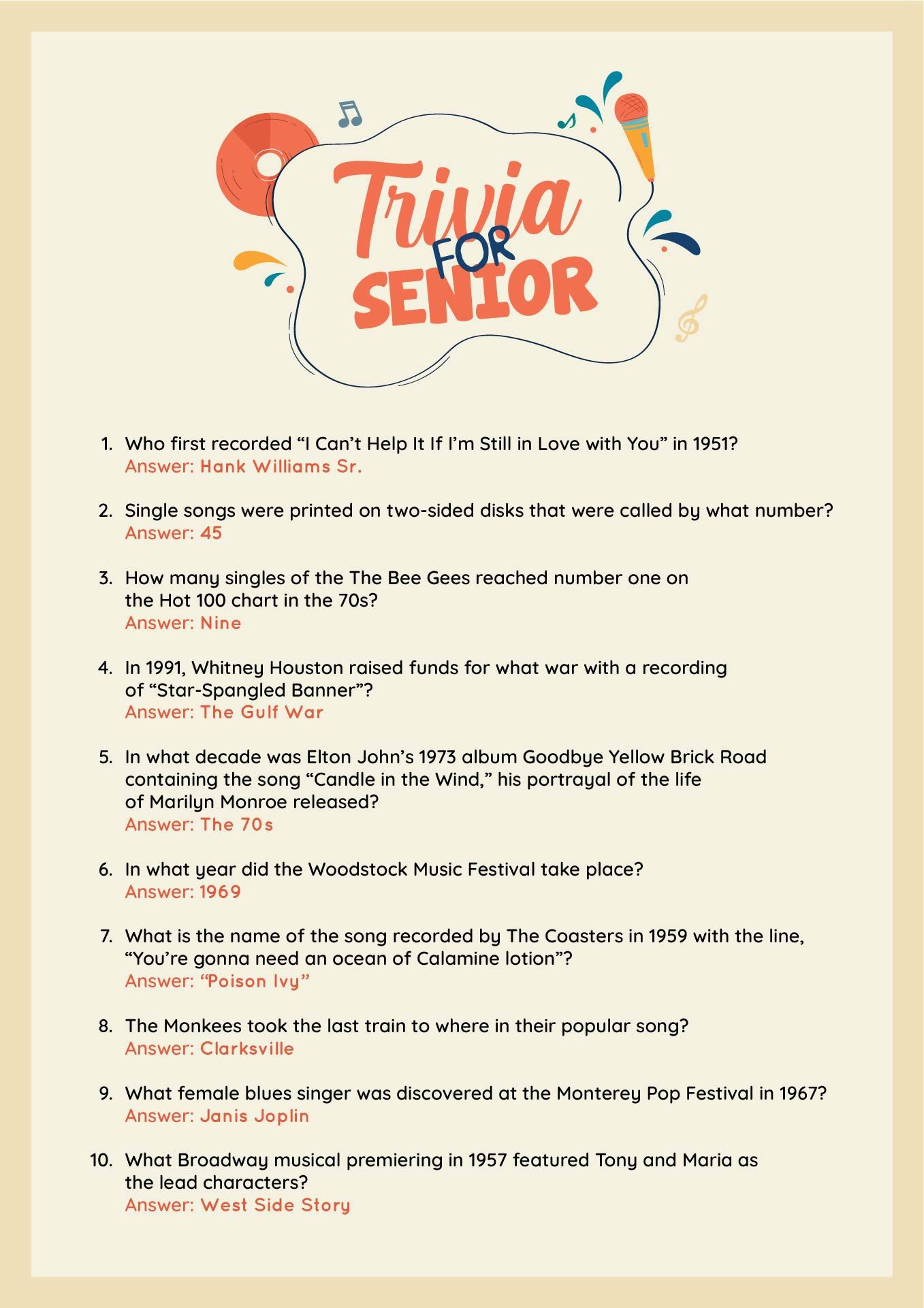 Trivia Questions And Answers - 10 Free Pdf Printables | Printablee for Free Printable Trivia Questions For Seniors