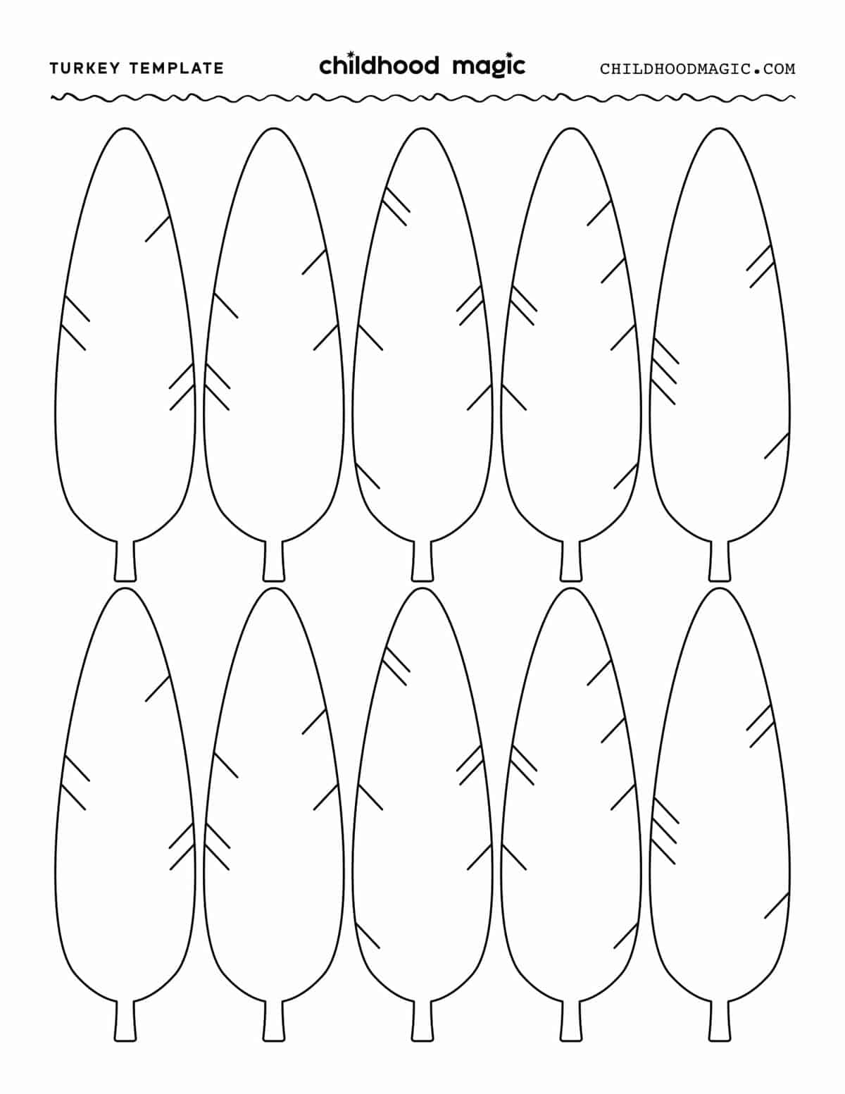 Turkey Template - Childhood Magic for Free Printable Thanksgiving Turkey Template