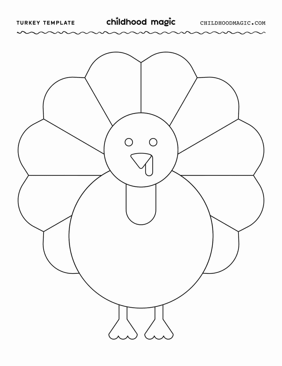 Turkey Template - Childhood Magic with Free Printable Turkey Template