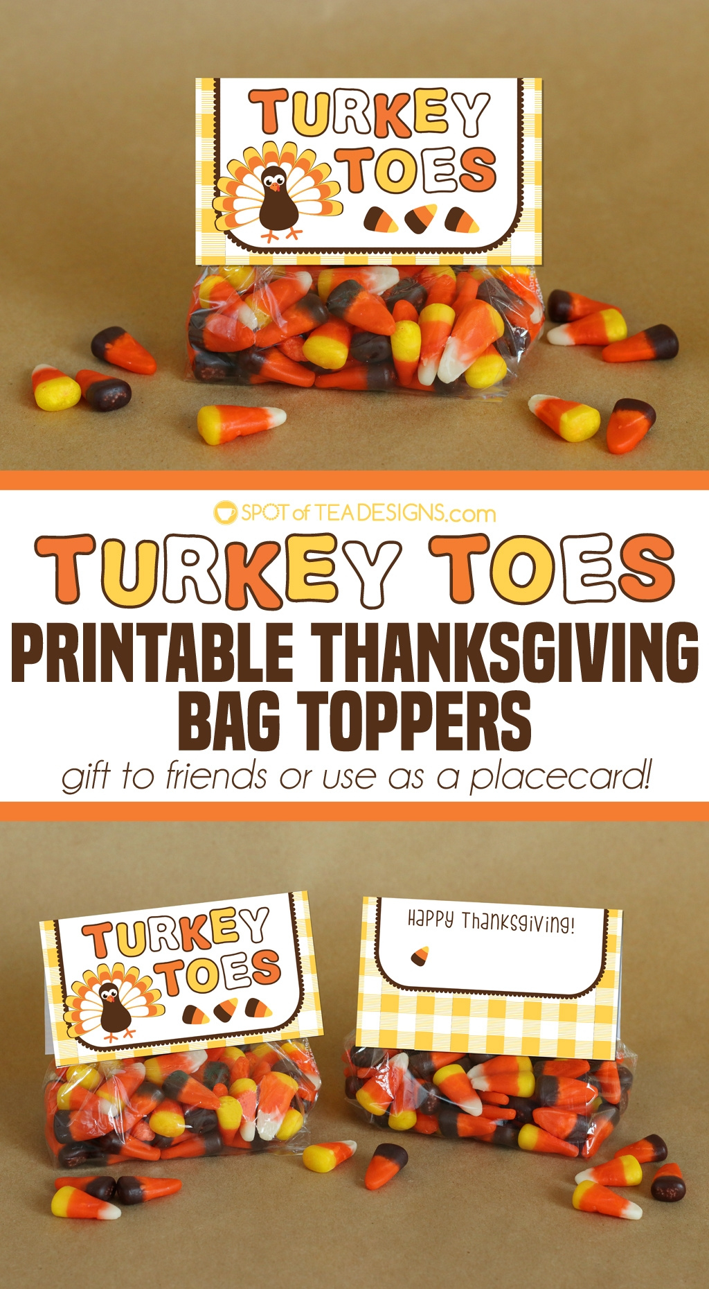 Turkey Toes Thanksgiving Bag Toppers - Spot Of Tea Designs for Free Printable Toe Tags