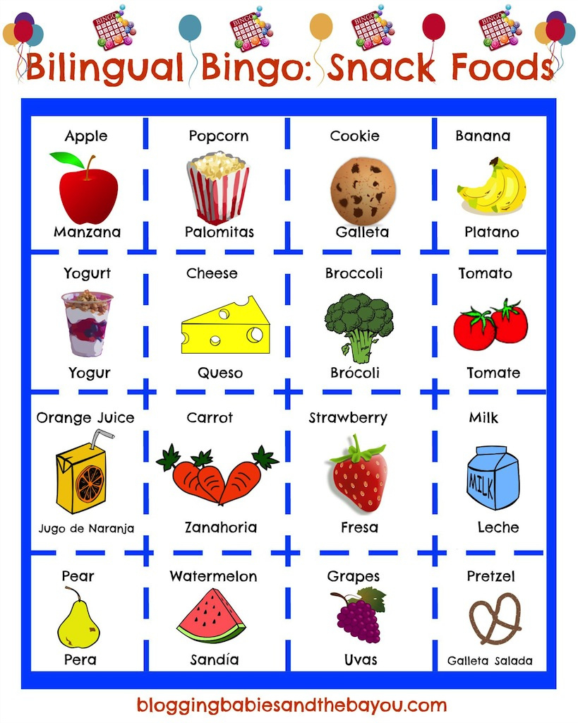 Turning Our Day Into La Merienda + Bilingual After School Bingo inside Free Printable Spanish Bingo Cards