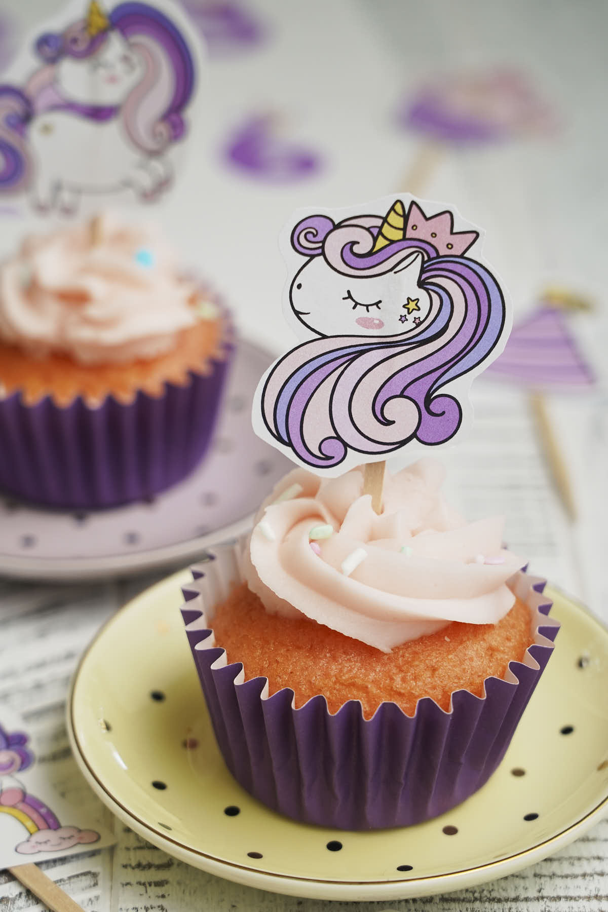Unicorn Cake Toppers - Free Printable within Free Printable Unicorn Cupcake Toppers