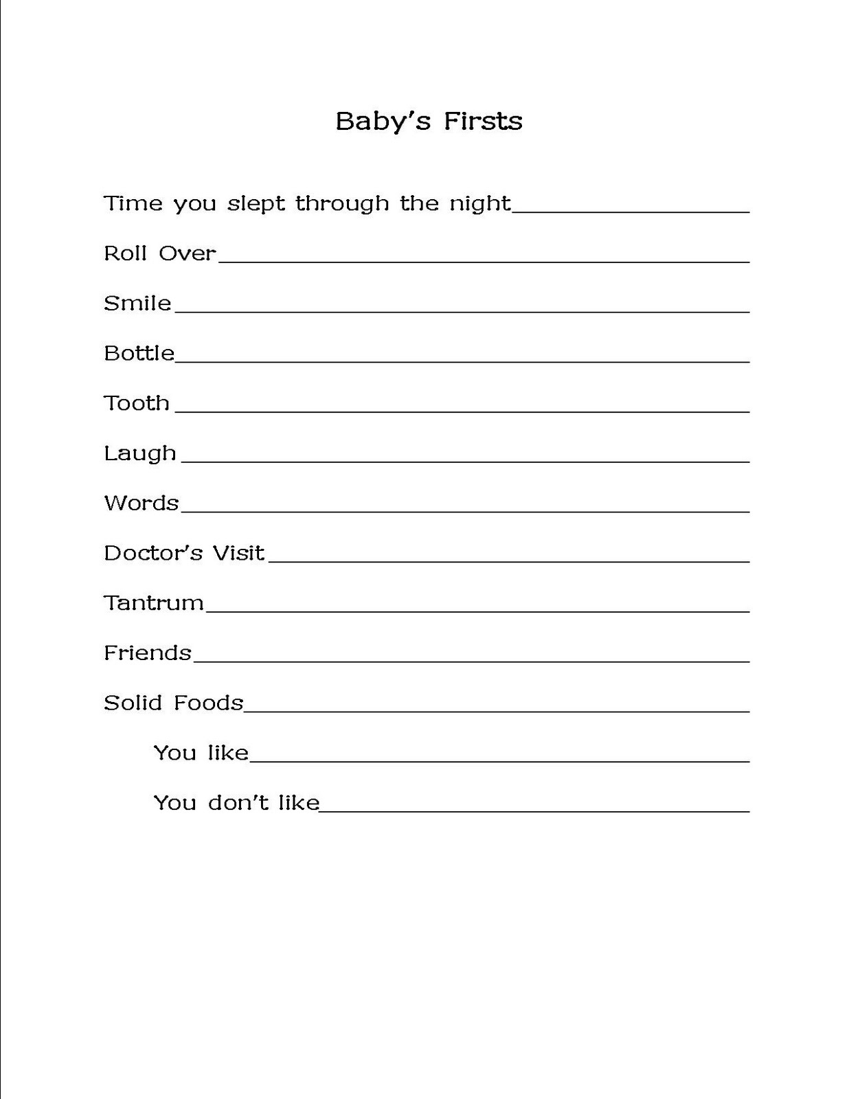 Update** Our Homemade Baby Book - With Free Printables - Bare Feet intended for Free Printable Baby Journal Pages