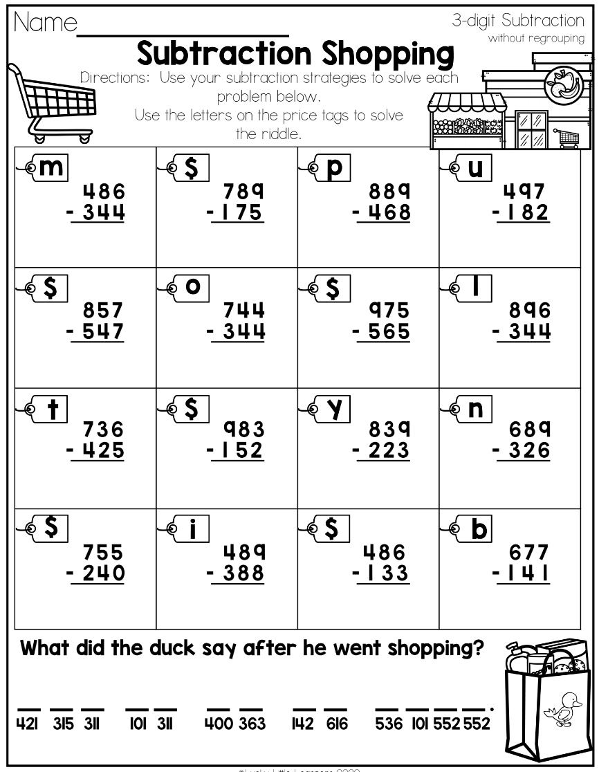 Using 2Nd Grade Math Worksheets To Teach 3-Digit Subtraction With in Free Printable 3 Digit Subtraction With Regrouping Worksheets