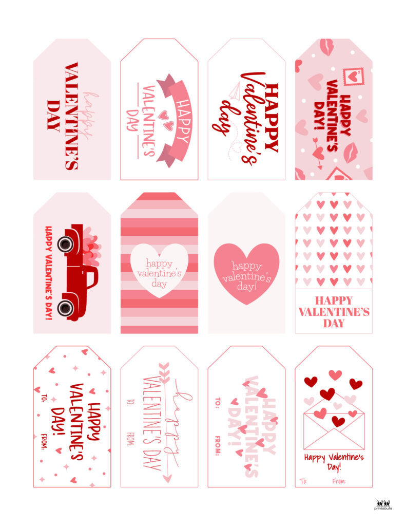 Valentine Tags - 300 Free Printable Tags | Printabulls in Free Printable Valentine Tags