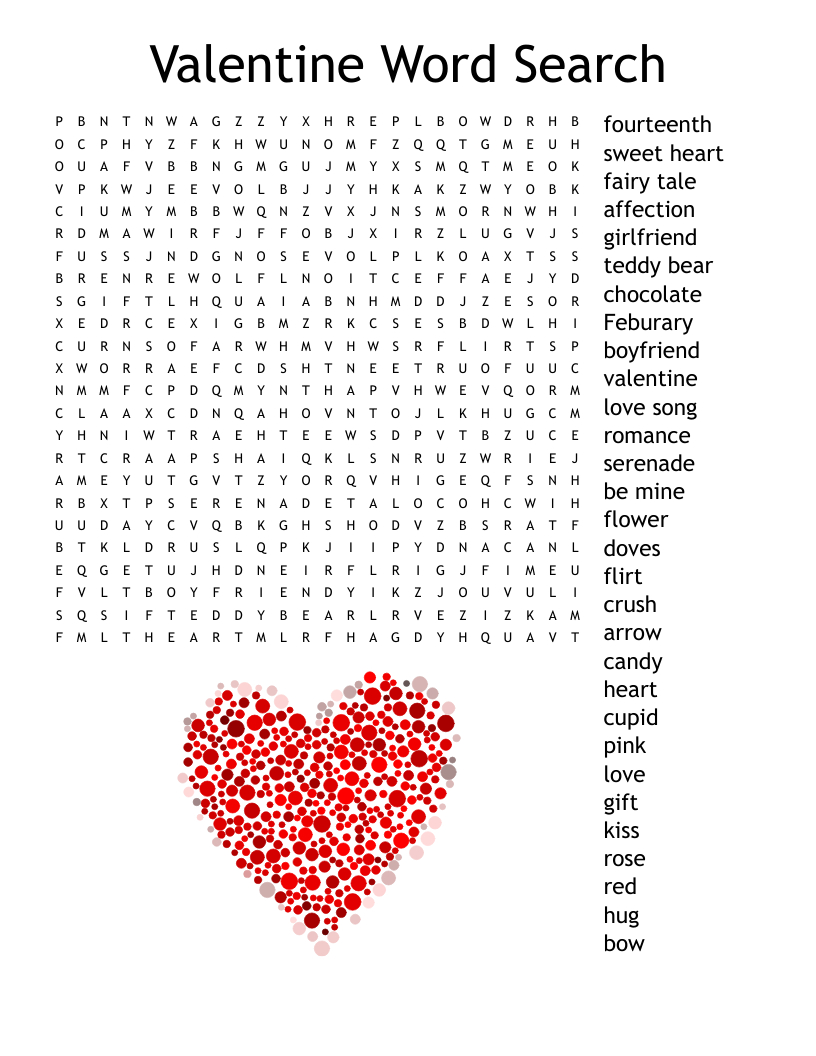 Valentine Word Search - Wordmint pertaining to Free Printable Valentine Word Search For Adults