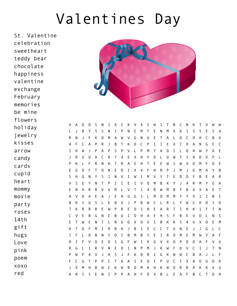 Valentine Word Search - Wordmint within Free Printable Valentine Word Search For Adults
