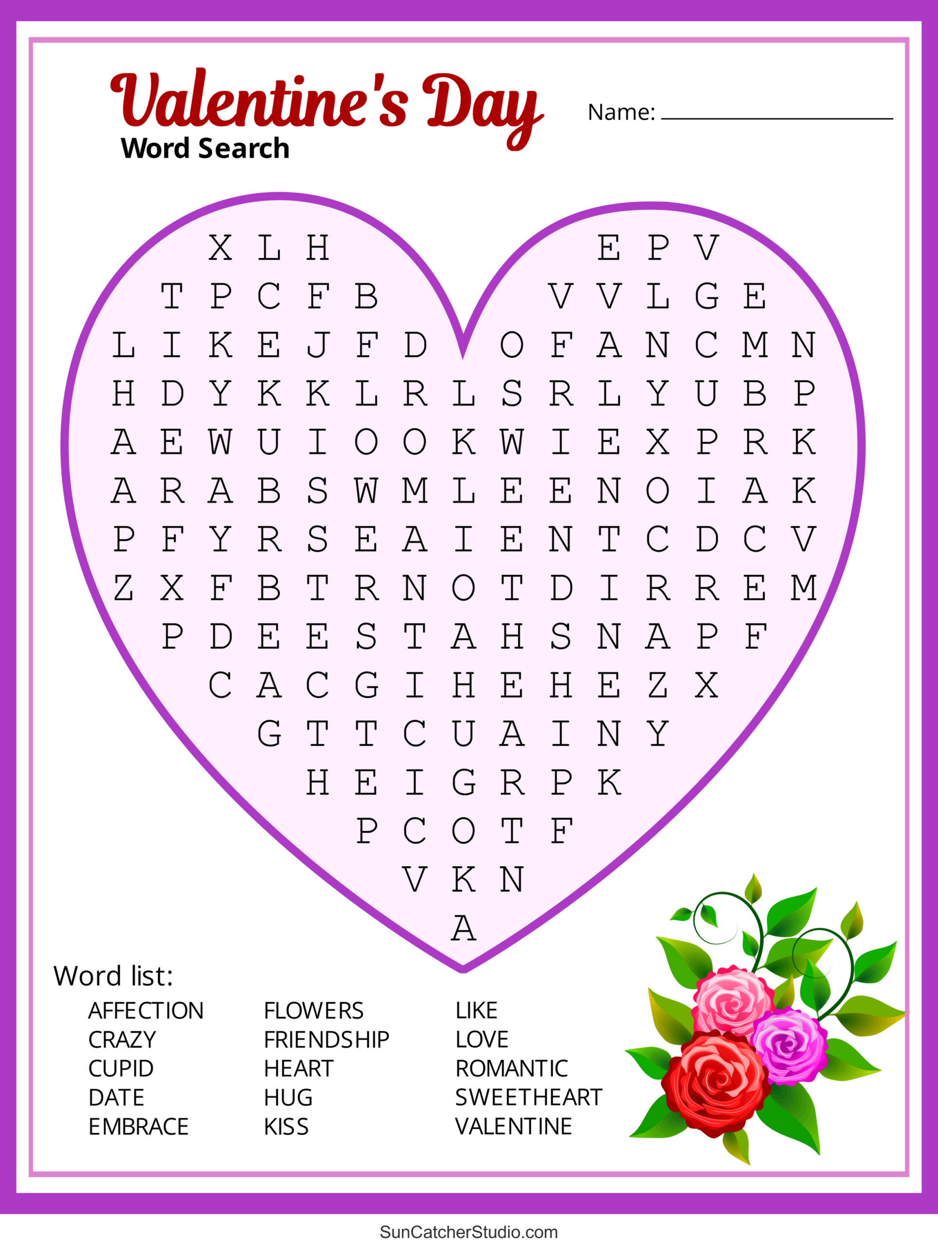 Valentine'S Day Word Search (Free Printable Pdf Puzzles) – Free throughout Free Printable Valentine Word Search For Adults