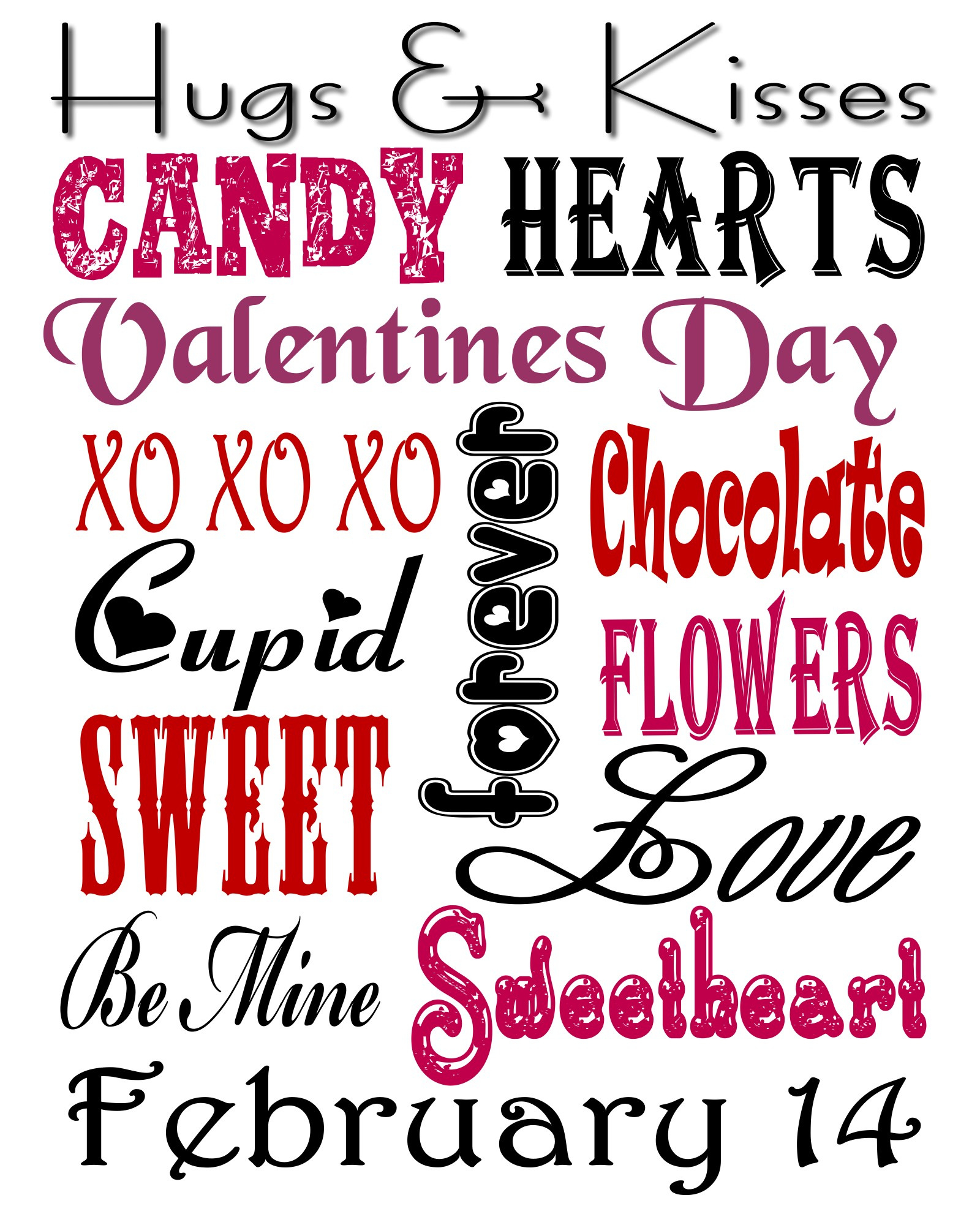Valentines Subway Art - Pink Polka Dot Creations for Free Printable Subway Art Template