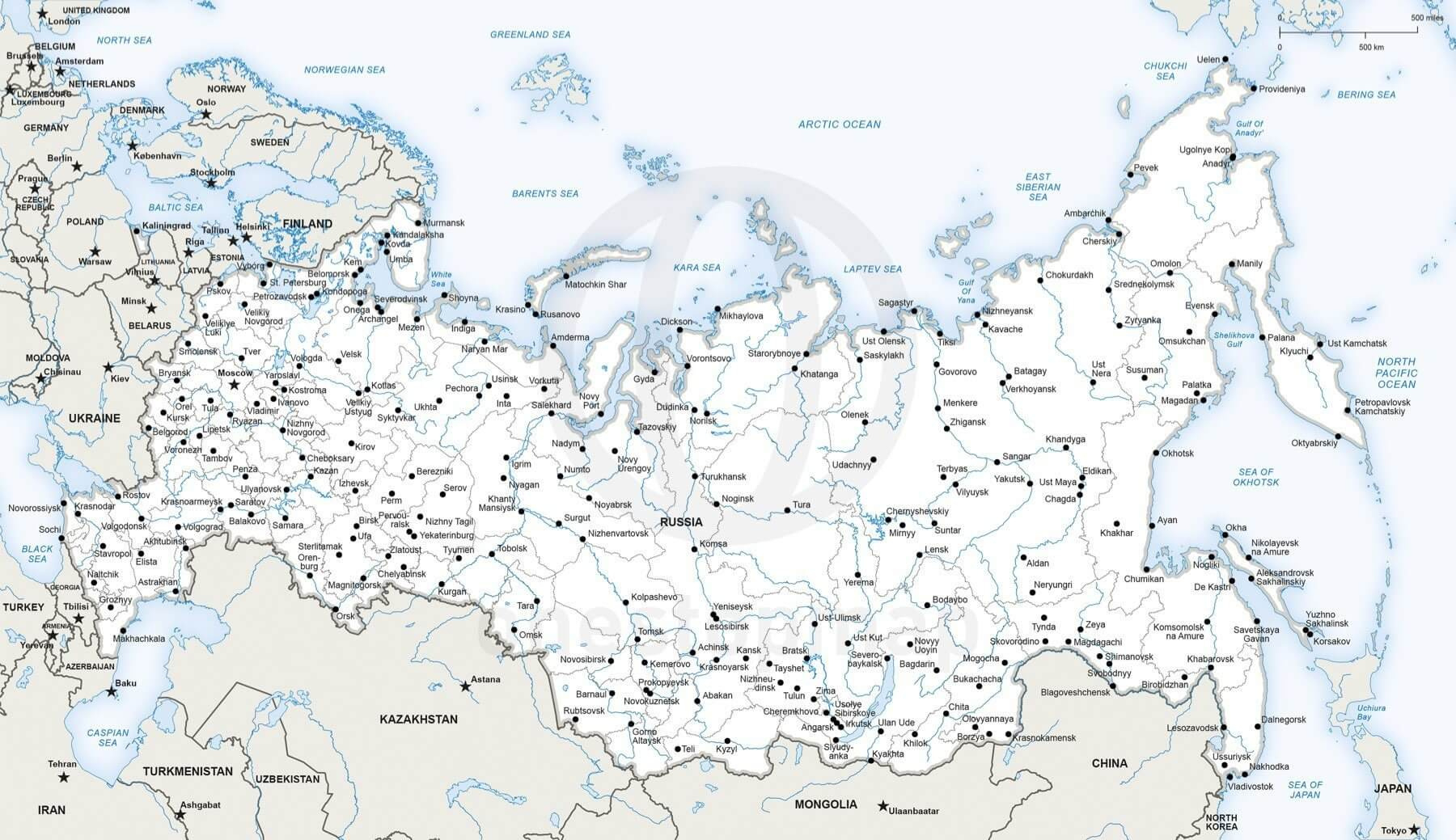 Vector Map Of Russia Political | One Stop Map regarding Free Printable Map Of Russia