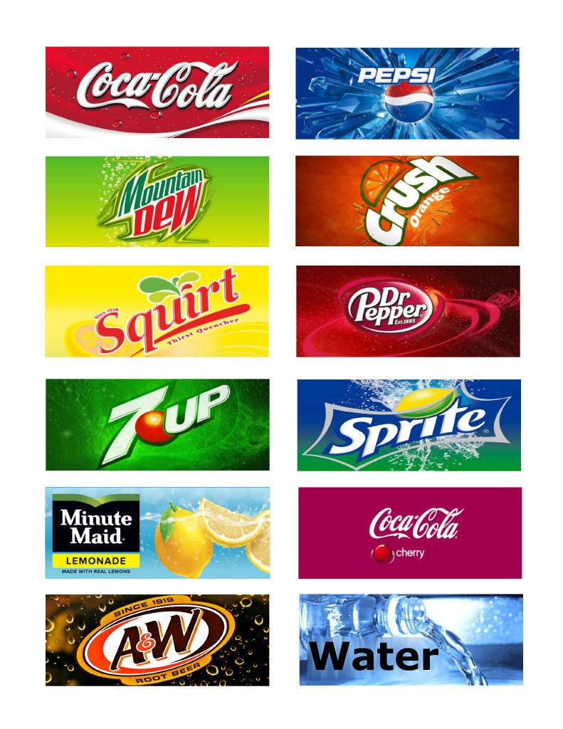 Vending Machine Labels 30-Pack 20Oz Soda (Pepsi, Mountain Dew, Dr regarding Free Printable Pop Machine Labels