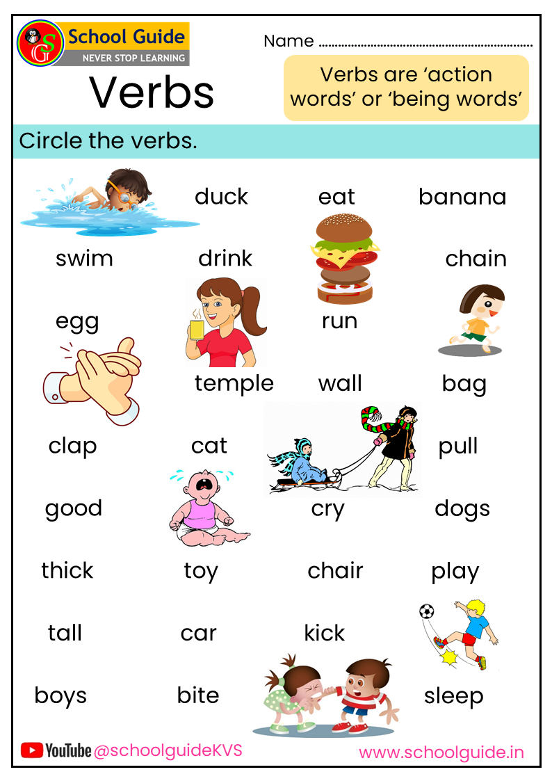 Verbs Worksheets in Free Printable Verb Worksheets