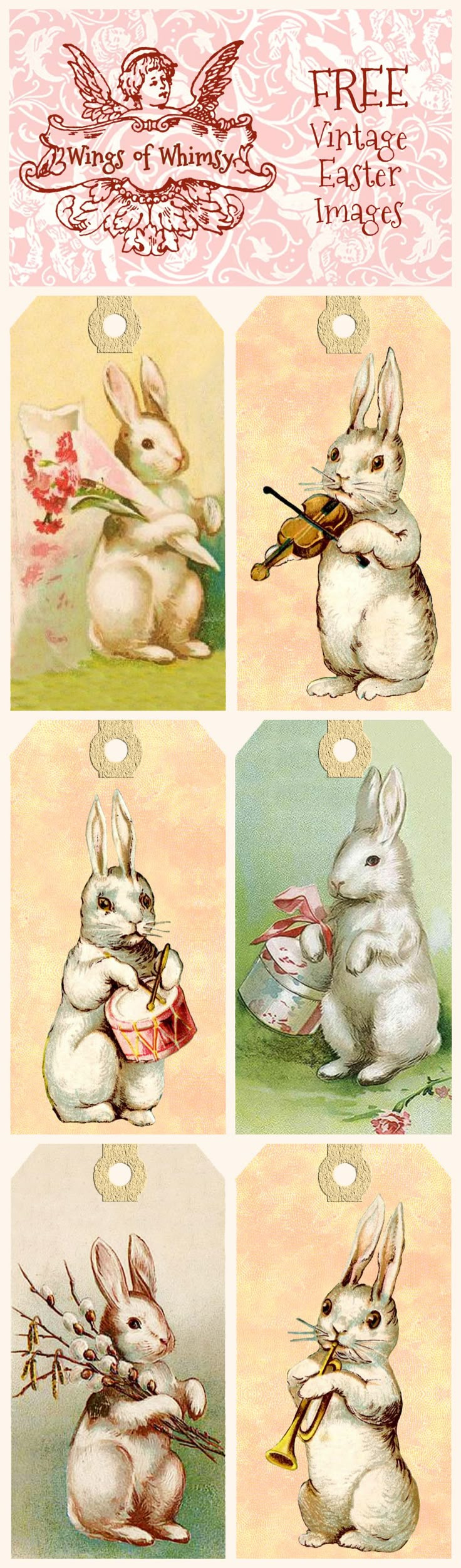 Vintage Easter Bunny Tags – Free Printables for Free Printable Vintage Easter Images