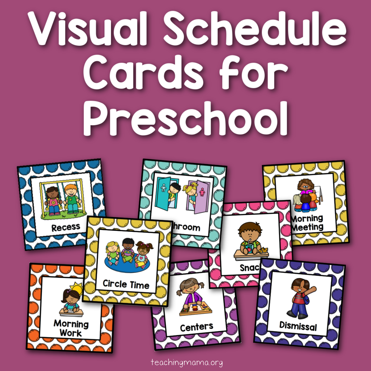 Visual Schedule Cards For Preschool - Teaching Mama throughout Free Printable Visual Schedule For Preschool