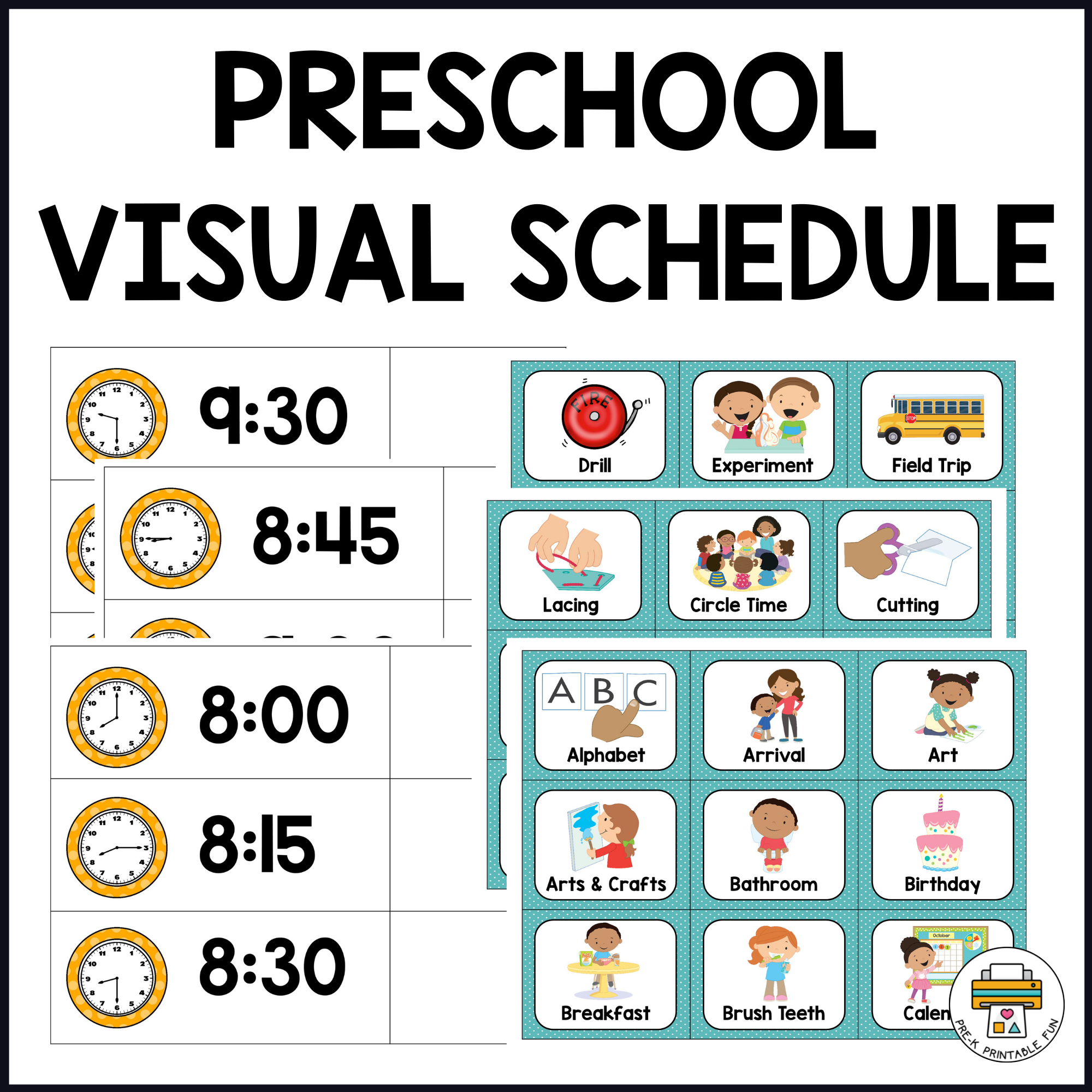 Visual Schedule with Free Printable Visual Schedule For Preschool
