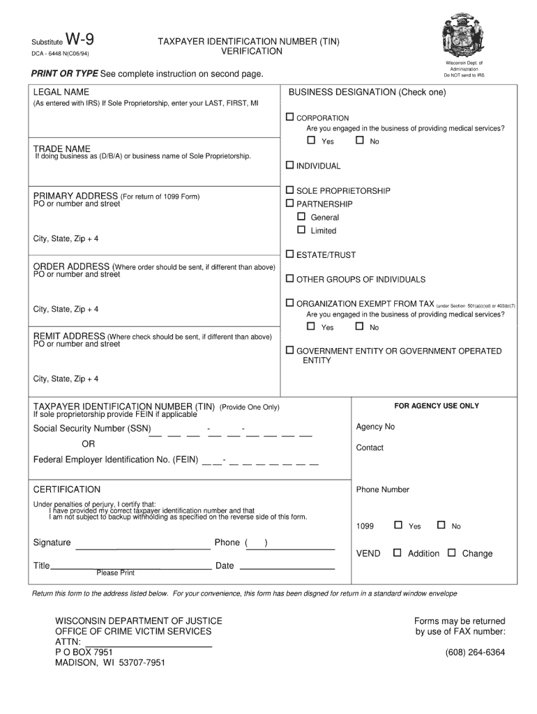 W 9 Form Wisconsin: Fill Out &amp;amp; Sign Online | Dochub with regard to W9 Free Printable Form 2016