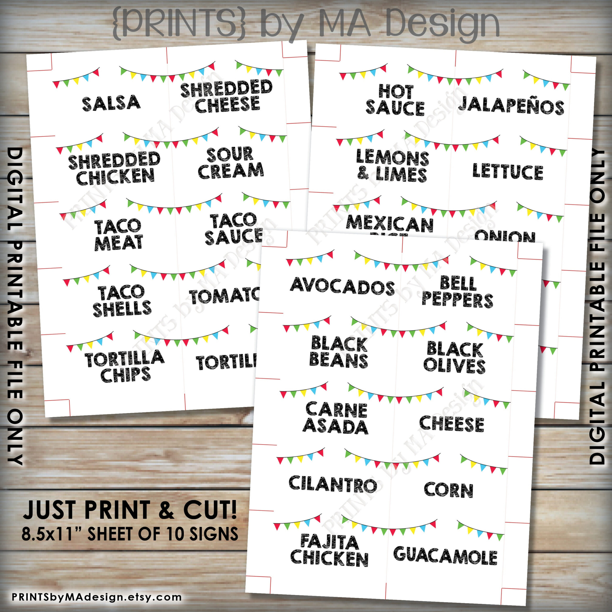 Walking Tacos Sign And Labels, Build Your Own Taco Buffet, Taco with regard to Free Printable Taco Bar Signs