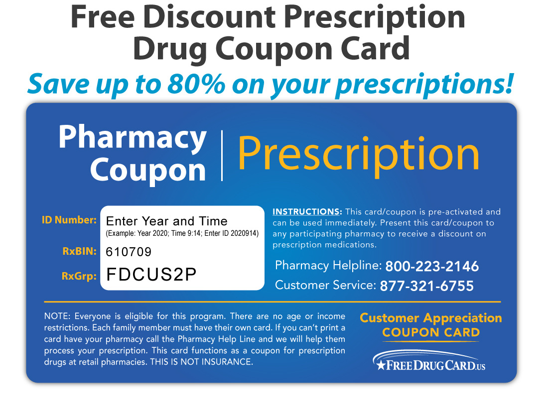 Walmart Pharmacy Discount Prescription Card - Savings On Rx Drugs within Free Printable Prescription Coupons