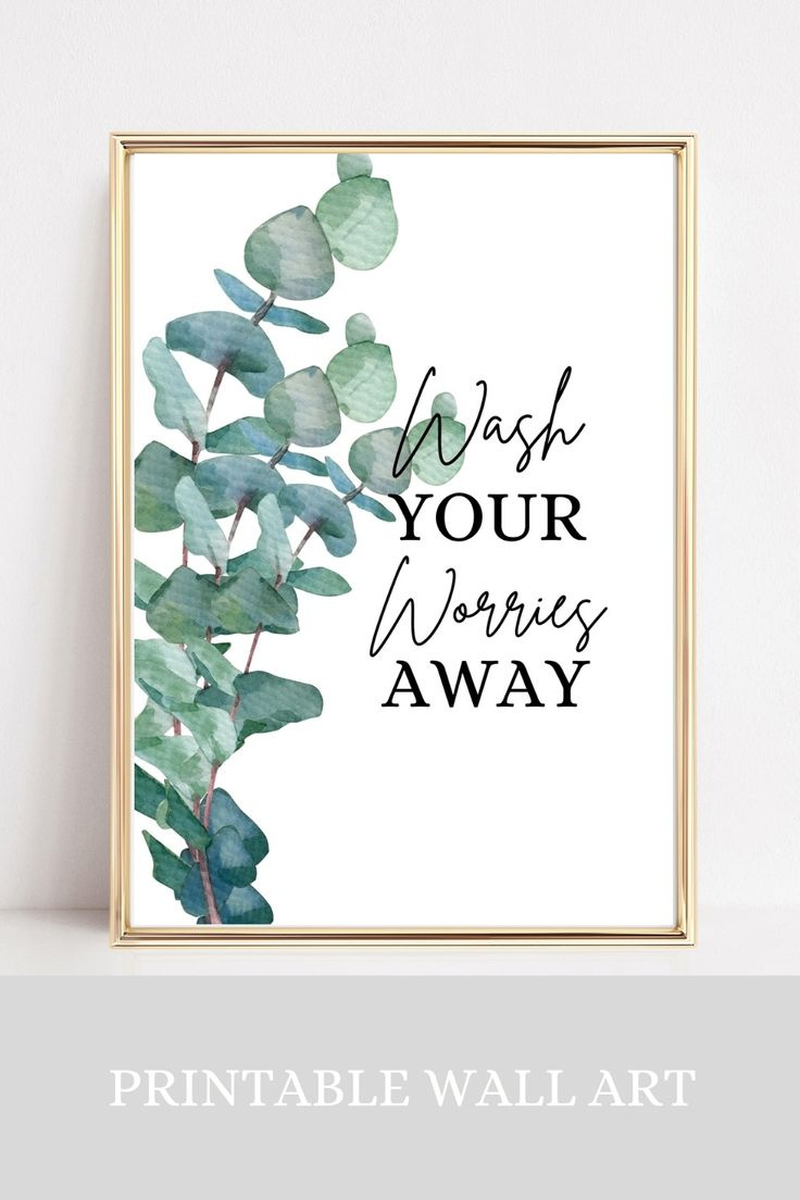 Wash Your Worries Away, Bathroom Prints, Printable, Bathroom Wall intended for Free Printable Bathroom Quotes