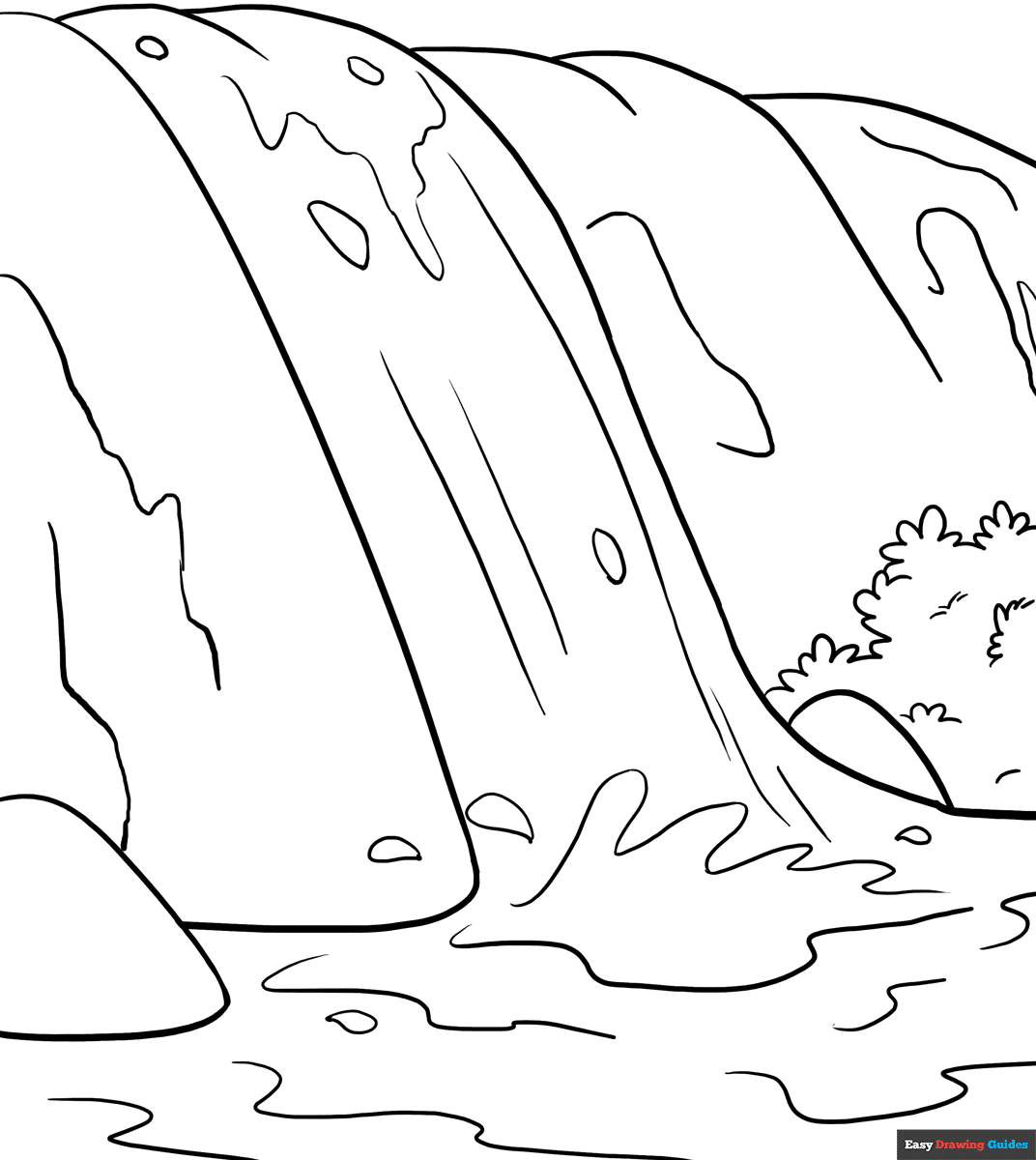 Waterfall Coloring Page | Easy Drawing Guides within Free Printable Waterfall Coloring Pages