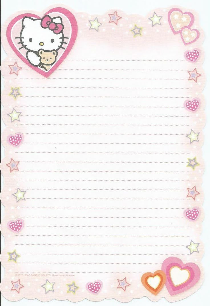 We Heart It with regard to Free Printable Hello Kitty Stationery
