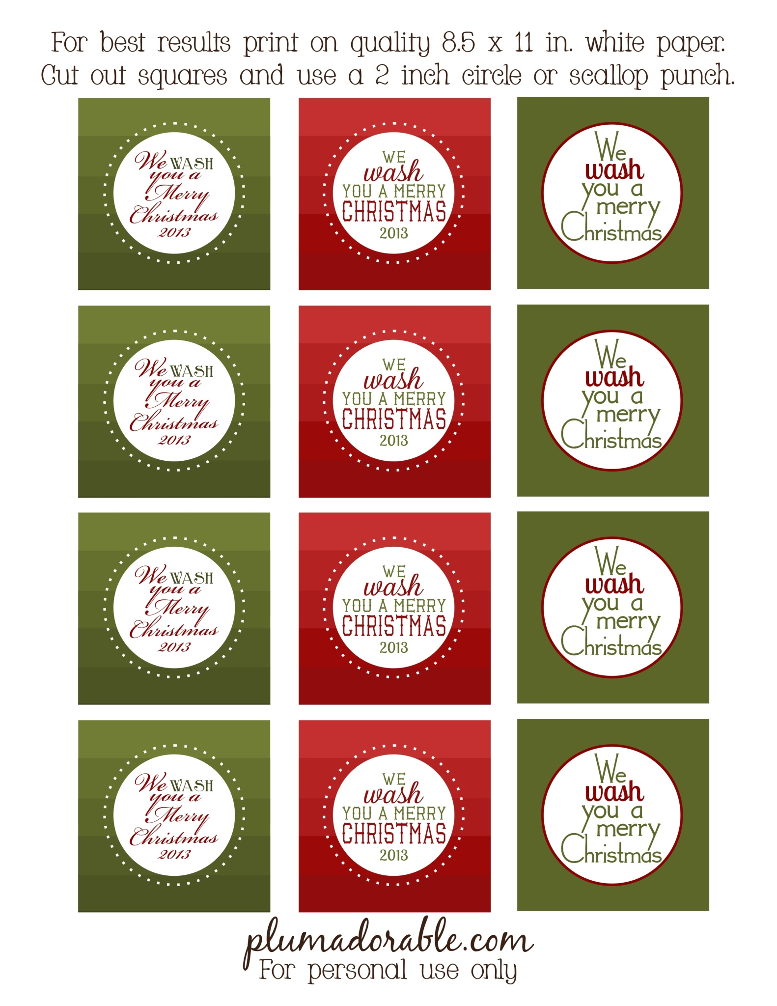 We Wash You A Merry Christmas! (Printable Tags) - The Frugal Girls throughout We Wash You A Merry Christmas Free Printable