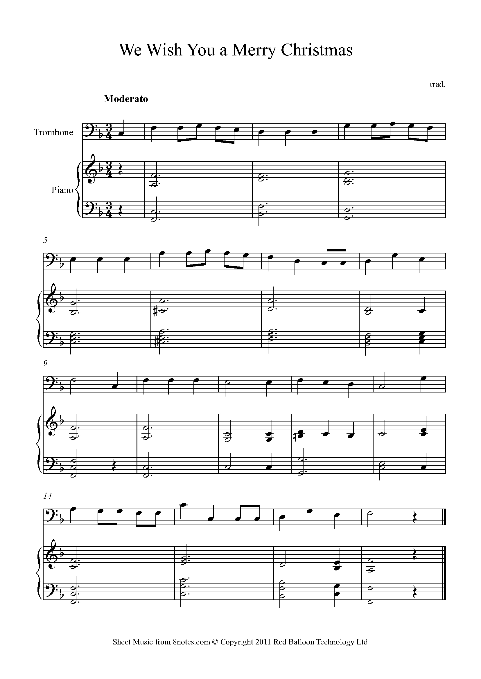We Wish You A Merry Christmas For Trombone - Free Sheet Music For inside Trombone Christmas Sheet Music Free Printable