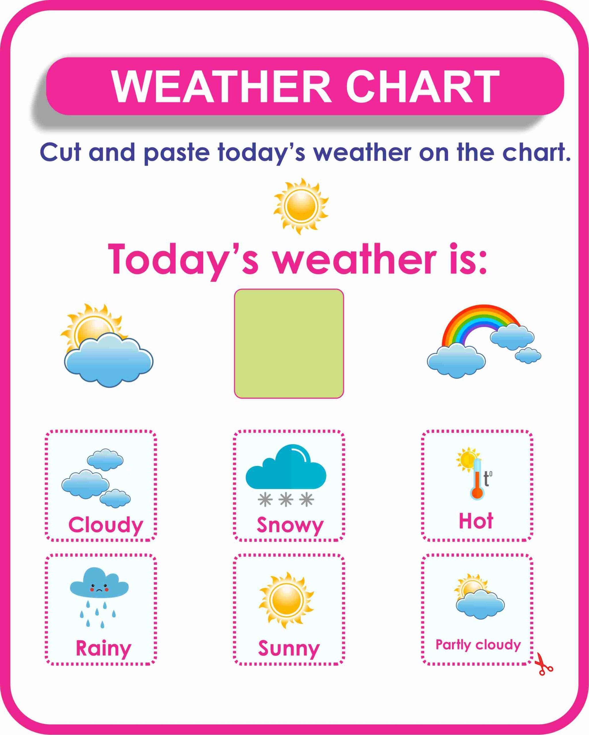 Weather Chart For Kids- Printable | Montessoriseries inside Free Printable Weather Chart For Preschool