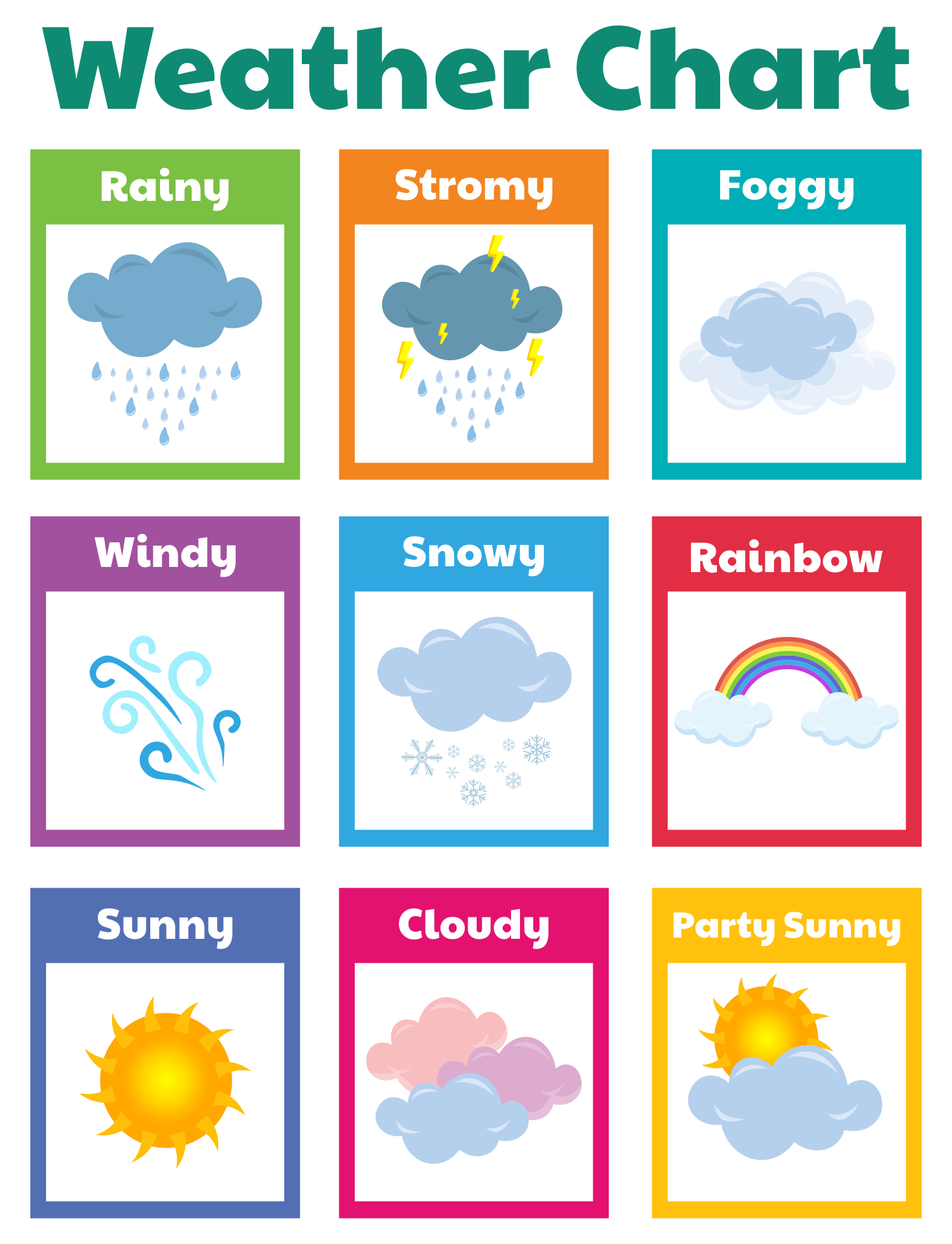 Weather Chart For Kindergarten - 10 Free Pdf Printables | Printablee regarding Free Printable Weather Chart For Preschool