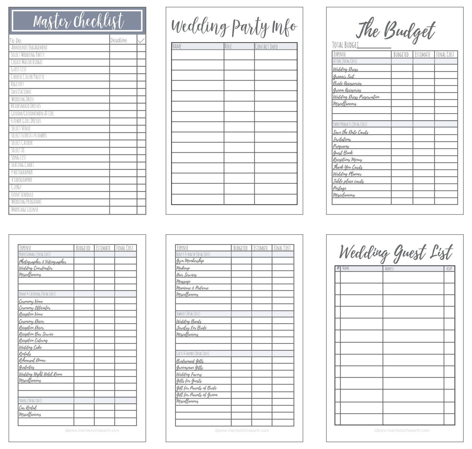 Wedding Planning - 10 Free Pdf Printables | Printablee with regard to Free Printable Wedding Binder Templates