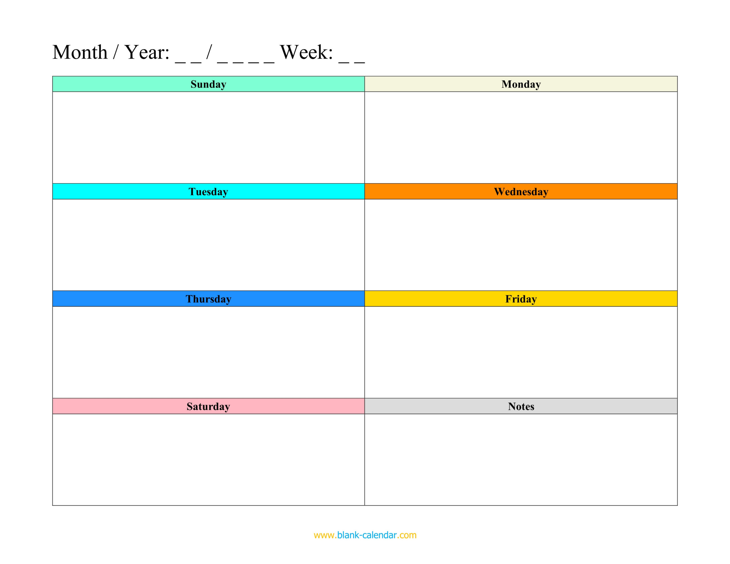 Weekly Schedule Planner Templates (Word, Excel, Pdf) regarding Free Printable Blank Weekly Schedule