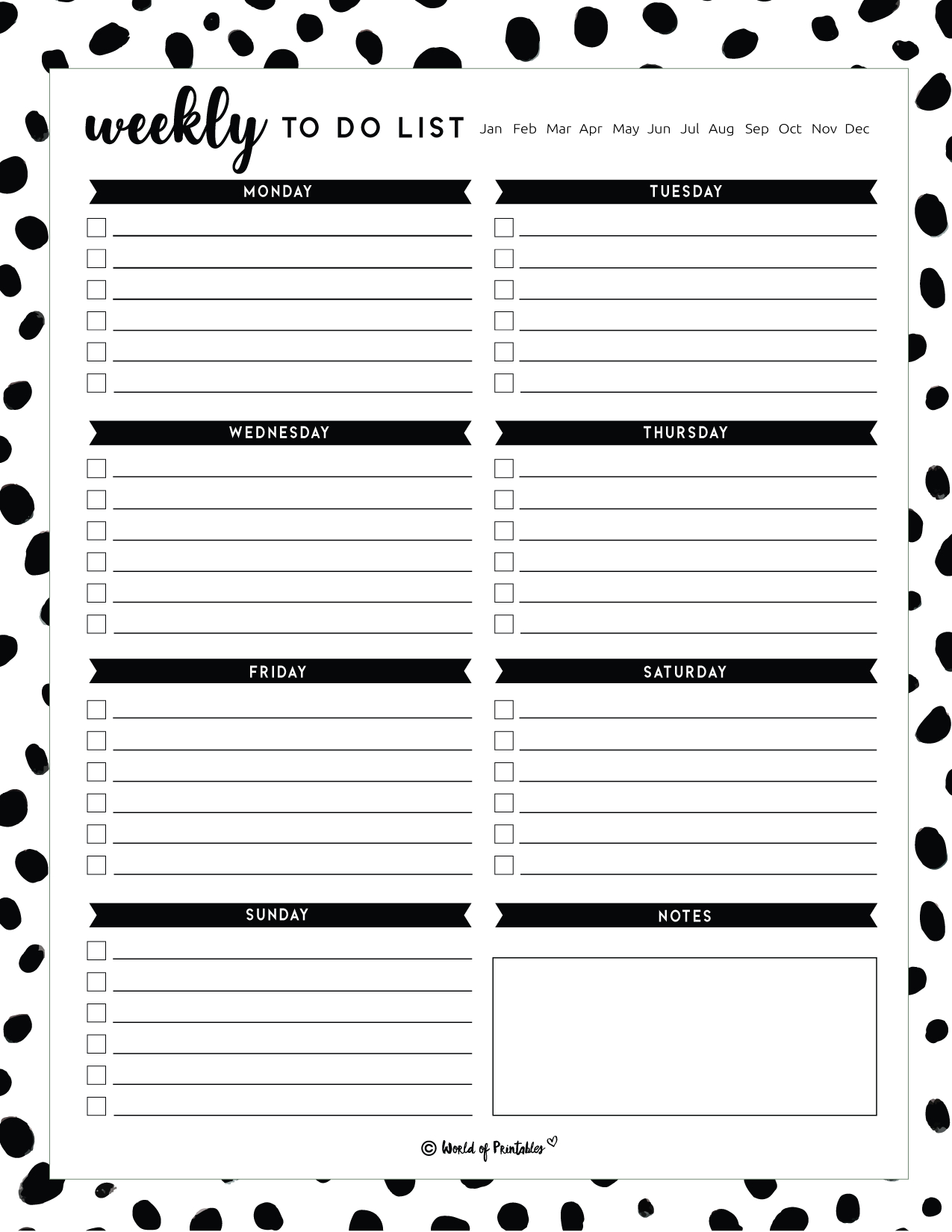 Weekly To Do List Templates - World Of Printables regarding Free Printable List