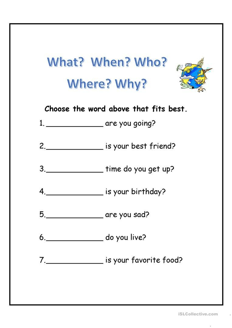 Wh Questions Worksheet - Free Esl Printable Worksheets Made with regard to Free Printable 5 W&amp;amp;#039;s Worksheets