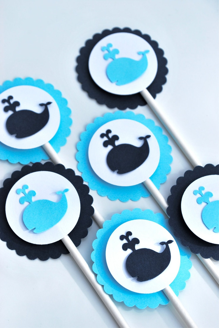 Whale Cupcake Toppers with regard to Free Printable Whale Cupcake Toppers