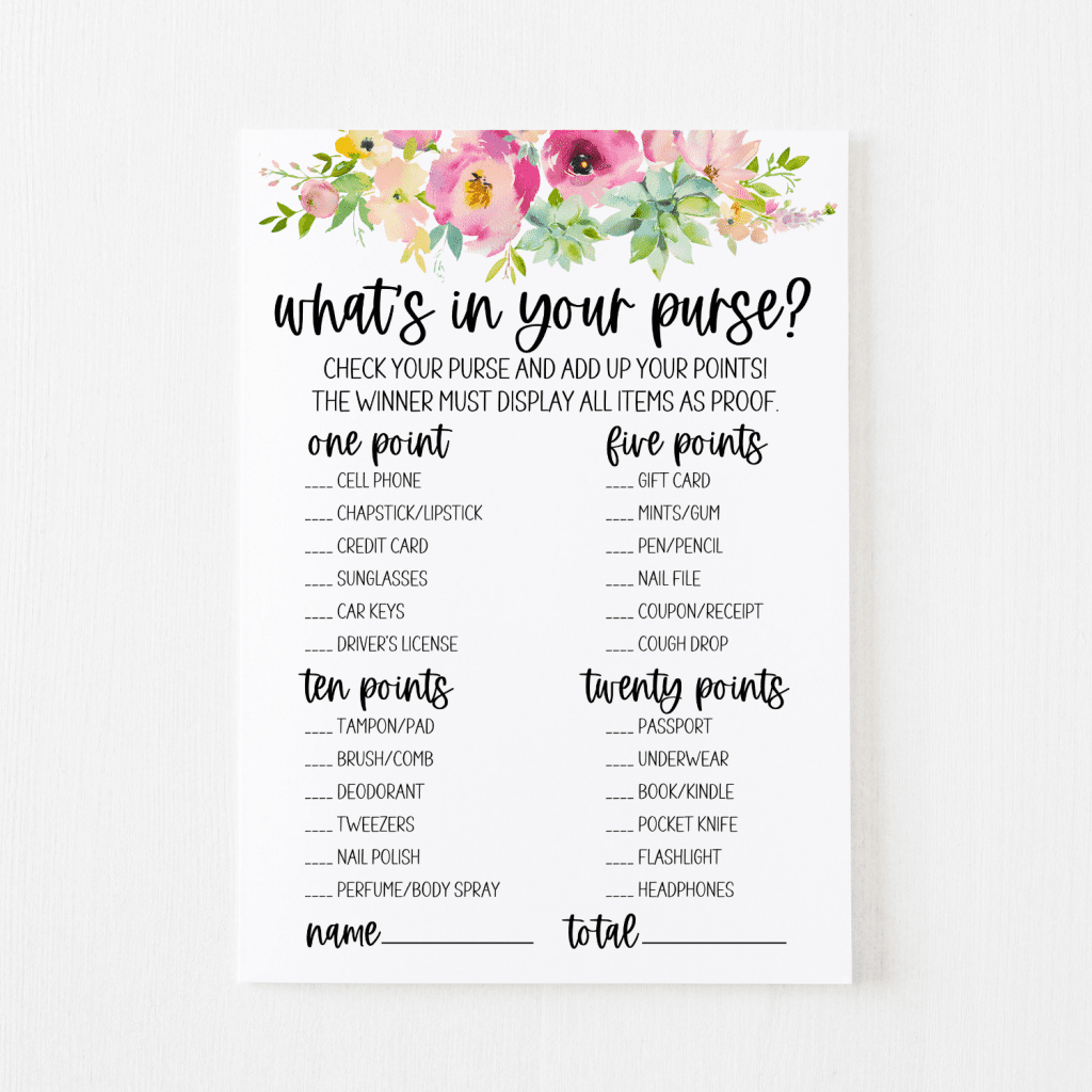 What'S In Your Purse? Game Free Printable | Modern Moh within Free Printable What's In Your Purse Game