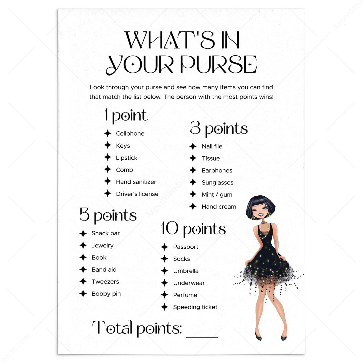 Whats In Your Purse | Ladies Night Game Printable | 20S Themed regarding Free Printable What's In Your Purse Game