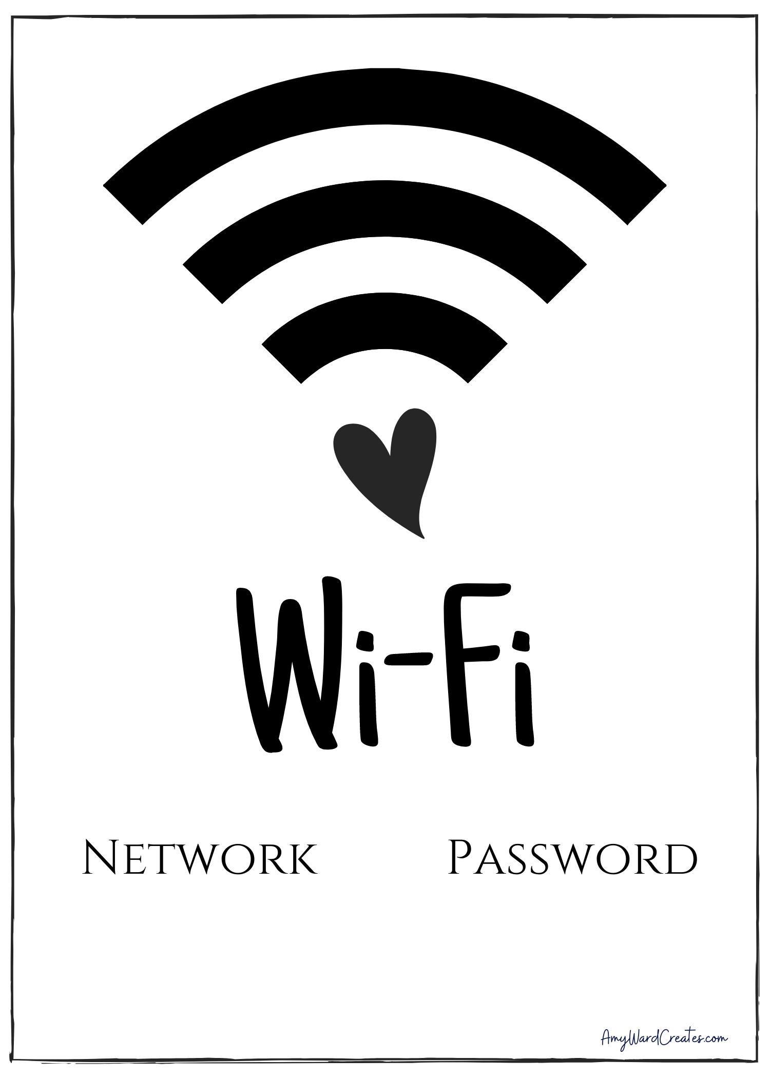 Wifi Password Signs For Free! — Amy Ward Creates pertaining to Free Printable Wifi Sign