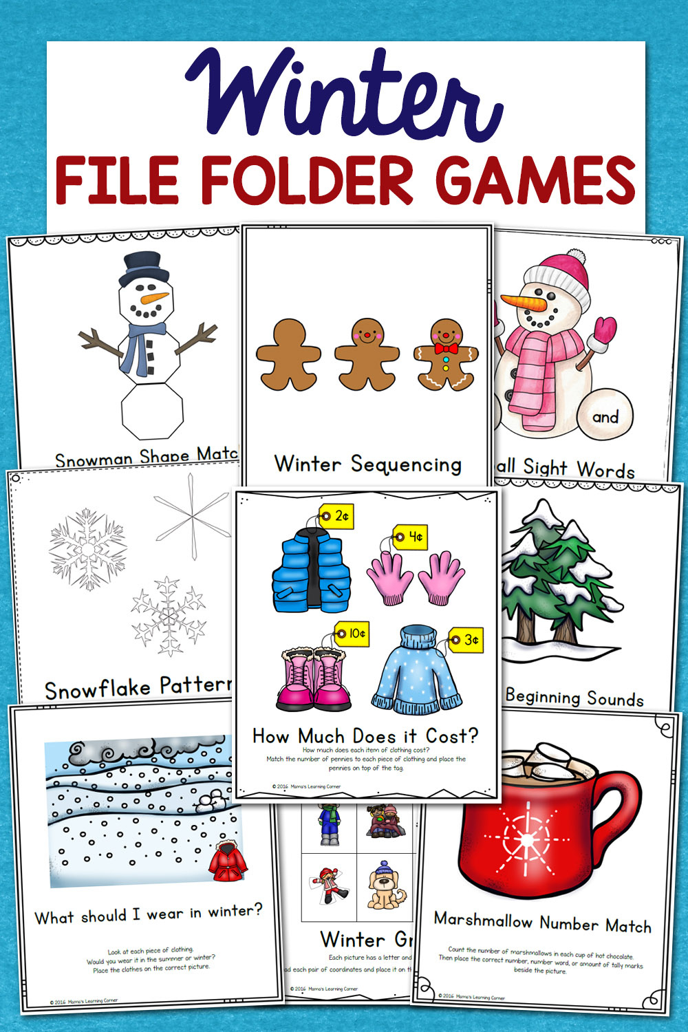 Winter File Folder Games – 10 Learning Activities - Mamas Learning intended for Free Printable Preschool Folder Games