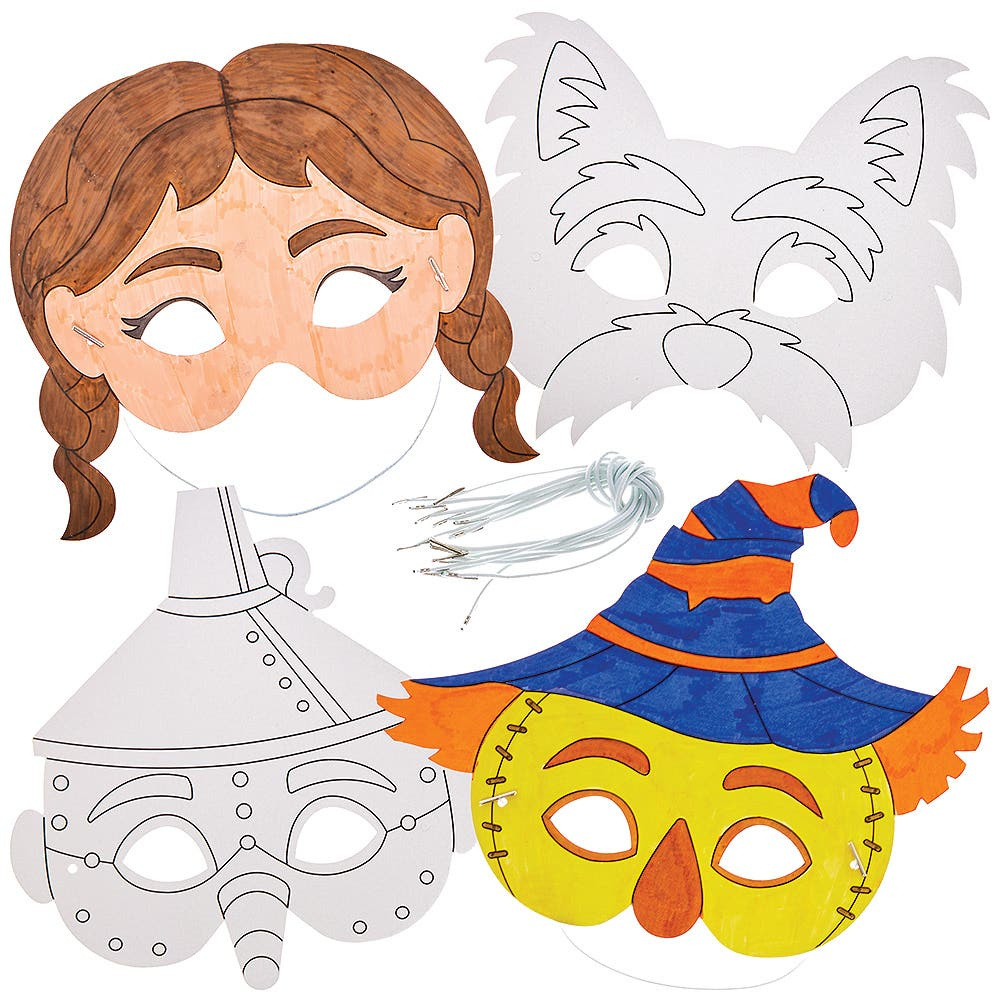 Wizard Of Oz Colour-In Masks for Free Printable Wizard Of Oz Masks