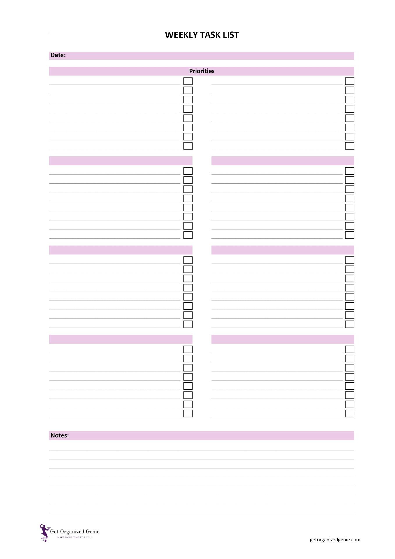 Work Planner Printables To Boost Productivity! in Free Printable Task Organizer