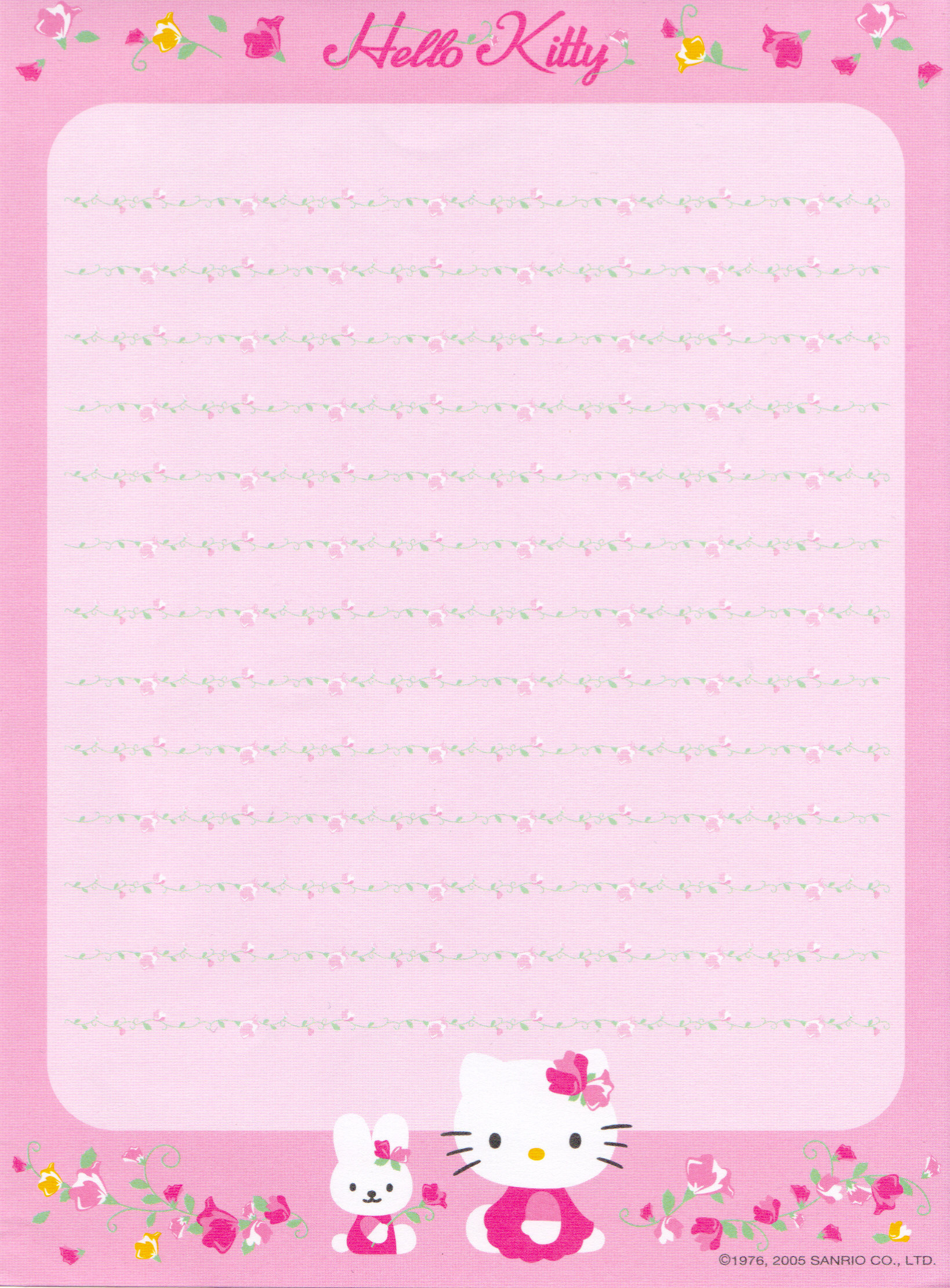 Writing Paper | Cute Kawaii Resources throughout Free Printable Hello Kitty Stationery
