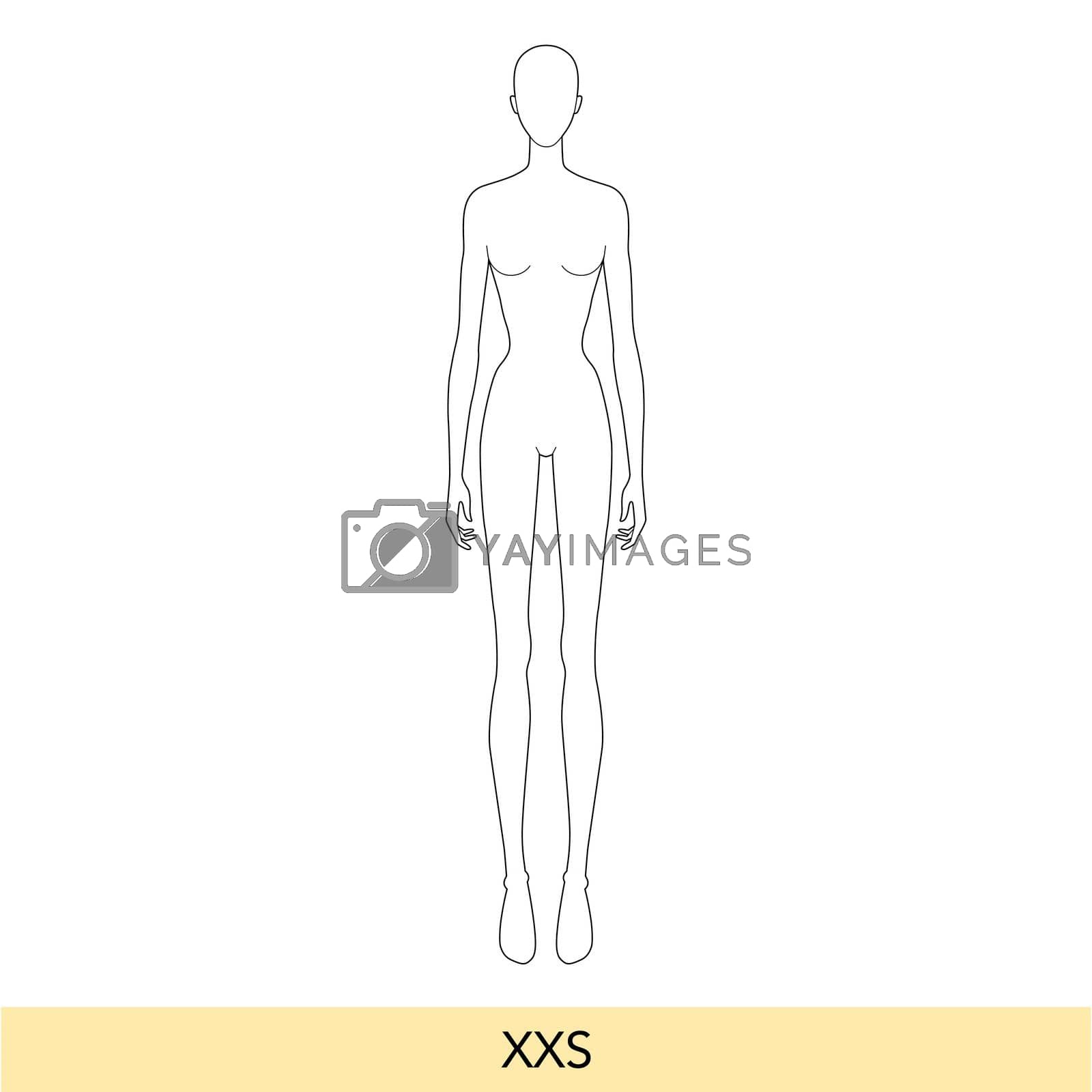 Xxs Size Women Fashion Template 9 Nine Head Size Croquis Lady inside Free Printable Fashion Templates