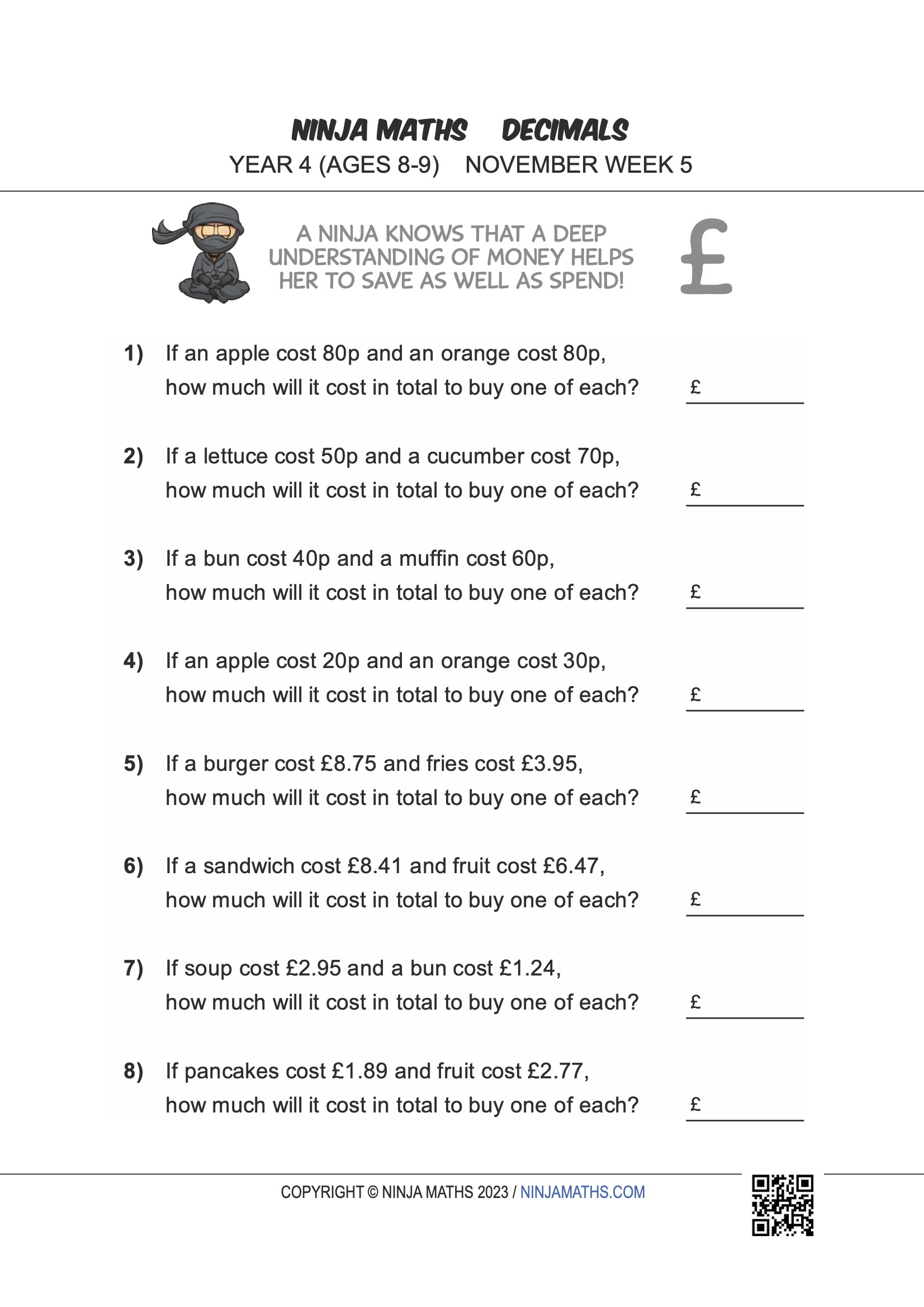 Year 6 Free Maths Worksheets - Ninja Maths - Worksheets Library inside Year 6 Maths Worksheets Free Printable