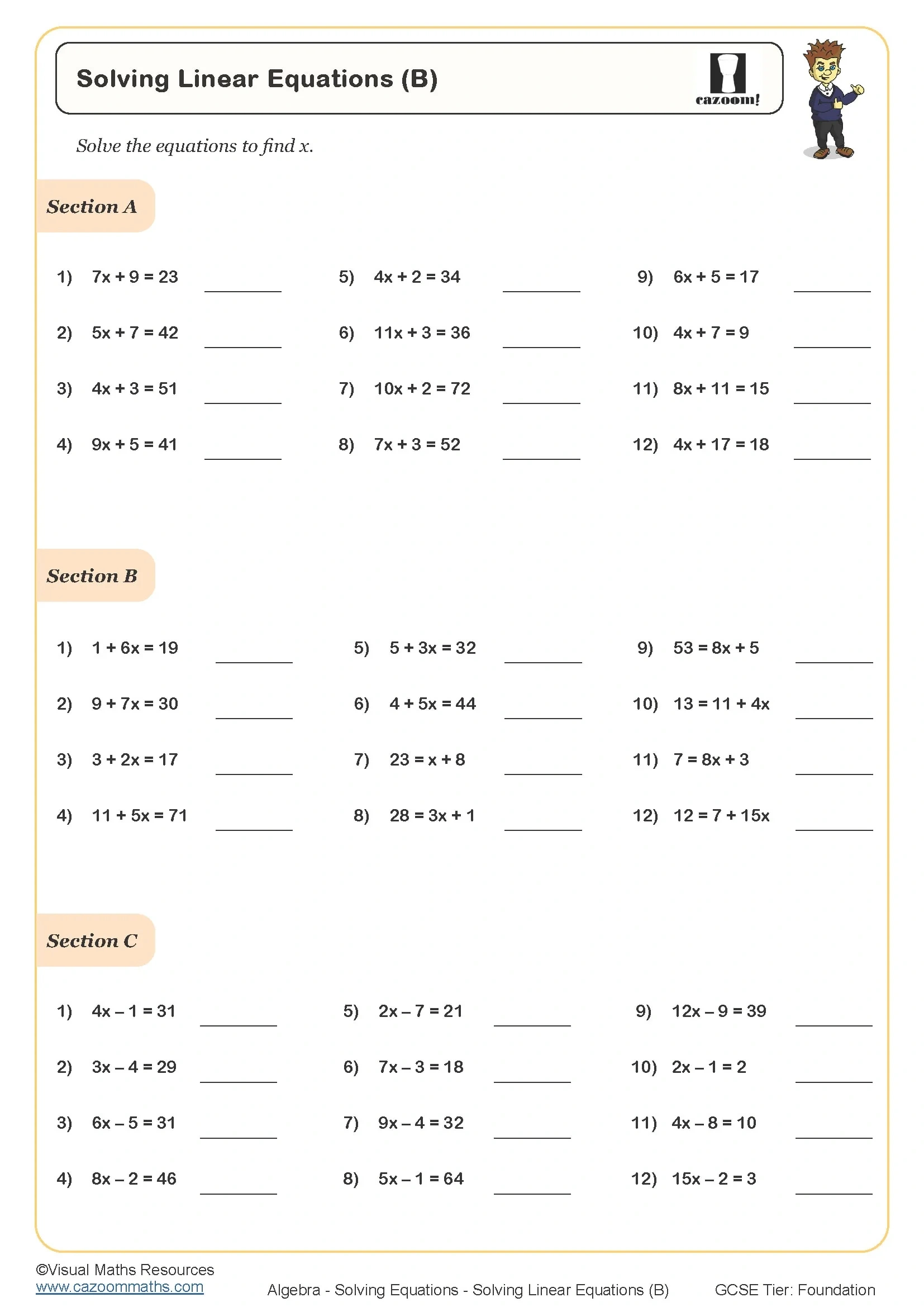 Year 7 Maths Worksheets | Cazoom Maths Worksheets throughout 7Th Grade Math Worksheets Free Printable With Answers