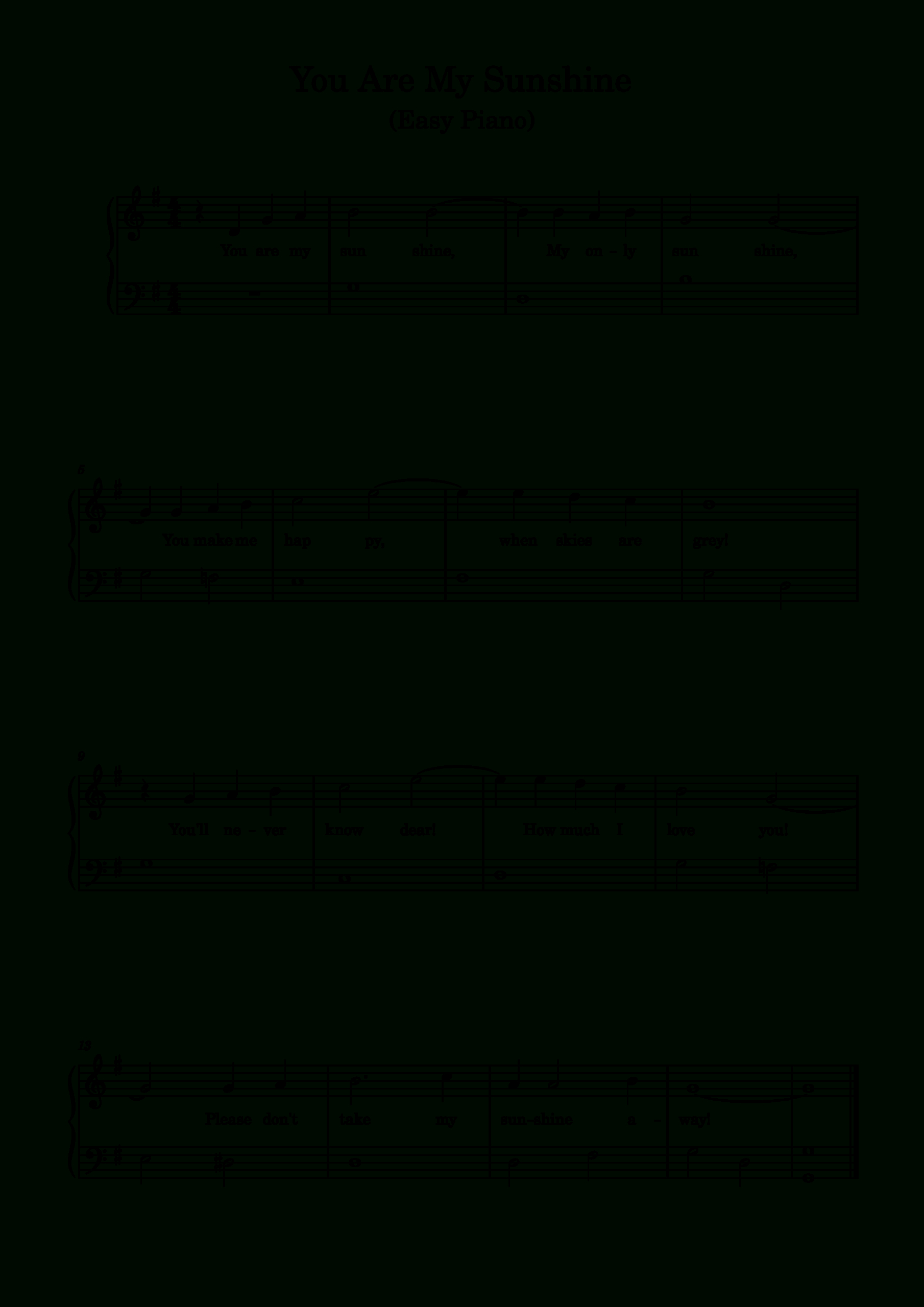 You Are My Sunshine - Easy Piano Notes - Let'S Play Music inside Free Printable Piano Sheet Music For You Are My Sunshine