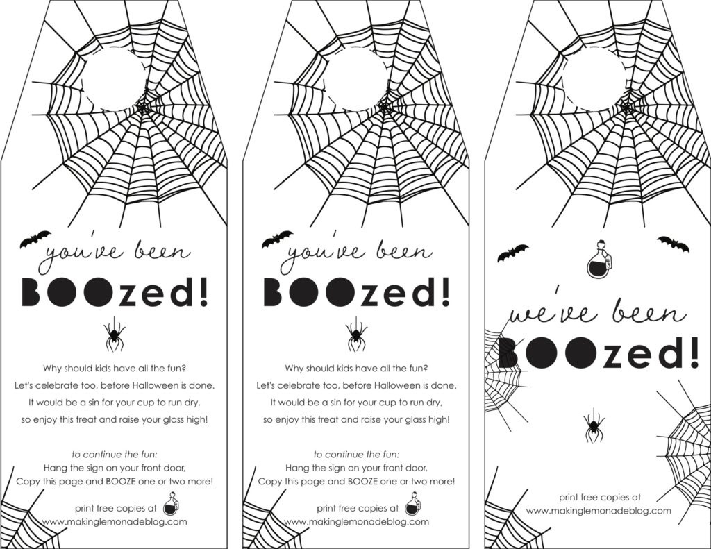 You'Ve Been Boozed" Free Printables For Halloween Fun - Making throughout You Ve Been Boozed Free Printable