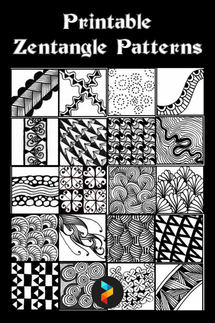 Zentangle Patterns - 10 Free Pdf Printables | Printablee for Free Printable Zentangle Templates